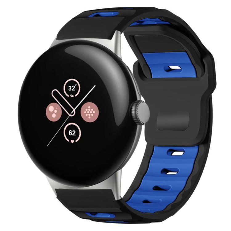 Pulseira de silicone bicolor de cabeça plana xDfind para relógio, para Google Pixel Watch 4 / 3 / 2 / 1 41mm