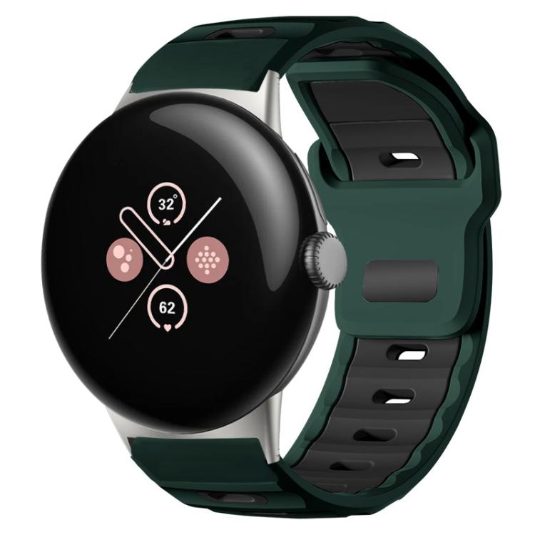 Pulseira de silicone bicolor de cabeça plana xDfind para relógio, para Google Pixel Watch 4 / 3 / 2 / 1 41mm