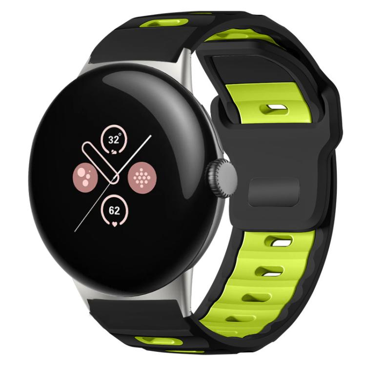 Pulseira de silicone bicolor de cabeça plana xDfind para relógio, para Google Pixel Watch 4 / 3 / 2 / 1 41mm
