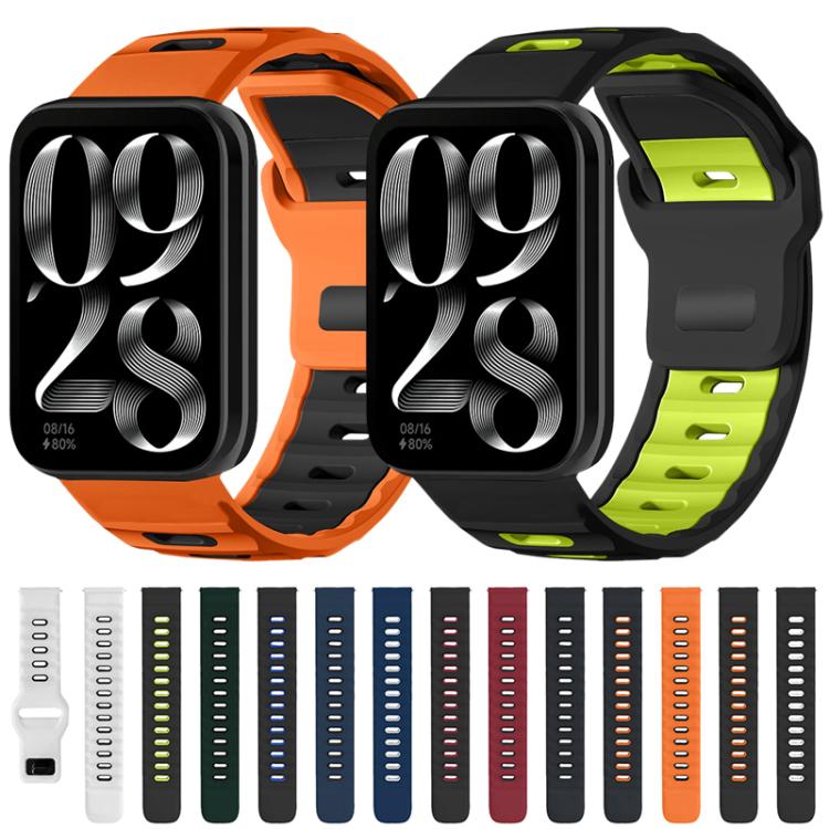 xDfind Flat-head Dual-color Silicone Watch Band, For Xiaomi Band 10 Pro / 9 Pro / Redmi Watch 6, For Redmi Watch 3 Active / Watch 3 Lite, For Redmi Watch 3