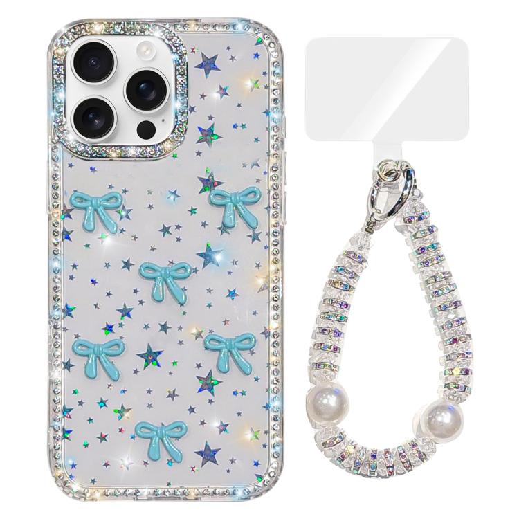 Sparkling IMD Colorful Bow Phone Case with Bracelet, For iPhone 13 Pro, For iPhone 13