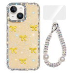 Sparkling IMD Colorful Bow Phone Case with Bracelet, For iPhone 13 Pro, For iPhone 13