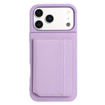 Capa para telemóvel com suporte para cartão magnético padrão lichia, para iPhone 17 Pro Max, para iPhone 17 Pro