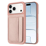 Capa para telemóvel com suporte para cartão magnético padrão lichia, para iPhone 17 Pro Max, para iPhone 17 Pro