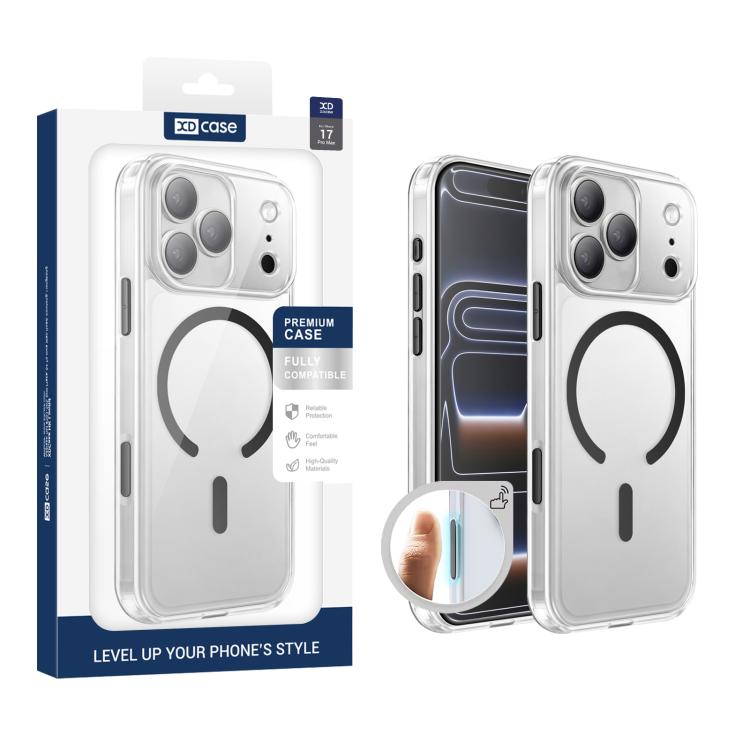 Capa para telemóvel magnética transparente fosca XDcase resistente a choques, para iPhone 17 Pro Max, para iPhone 17 Pro, para iPhone 17
