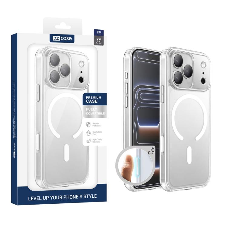 Capa para telemóvel magnética transparente fosca XDcase resistente a choques, para iPhone 17 Pro Max, para iPhone 17 Pro, para iPhone 17