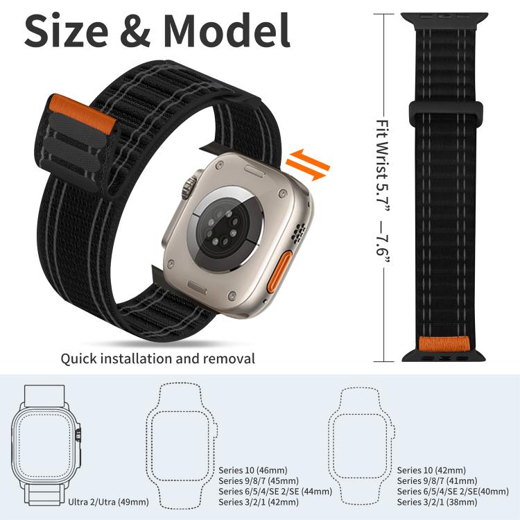 Pulseira de Relógio xDfind com Fecho de Velcro em Nylon Trançado, Para Apple Watch 42 / 44 / 45 / 46 / 49mm, Para Apple Watch 38 / 40 / 41 / S11 42mm