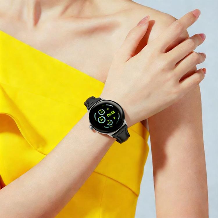 xDfind Slim Genuine Leather Watch Band, For Google Pixel Watch 4 / 3 45mm, For Google Pixel Watch 4 / 3 / 2 / 1 41mm