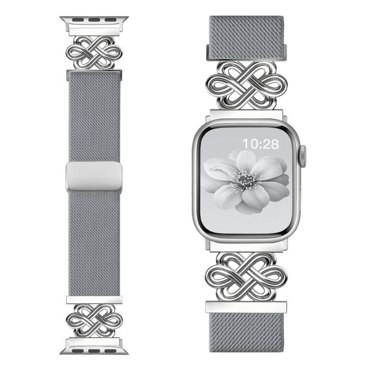 Pulseira de Relógio xDfind com Fecho Magnético em Nylon Trançado Nó Chinês, Para Apple Watch 42 / 44 / 45 / 46 / 49mm, Para Apple Watch 38 / 40 / 41 / S11 42mm