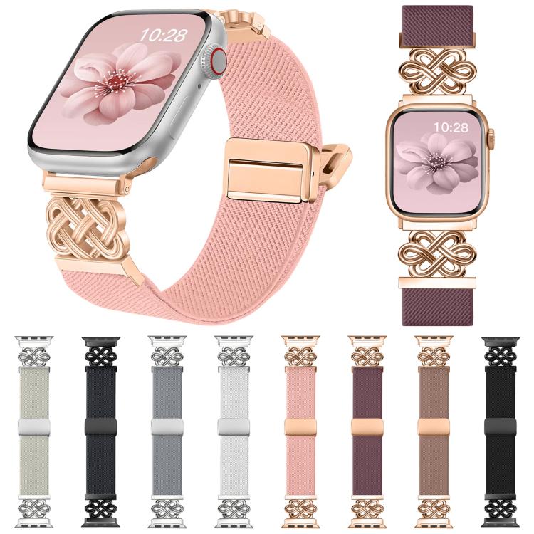 Pulseira de Relógio xDfind com Fecho Magnético em Nylon Trançado Nó Chinês, Para Apple Watch 42 / 44 / 45 / 46 / 49mm, Para Apple Watch 38 / 40 / 41 / S11 42mm