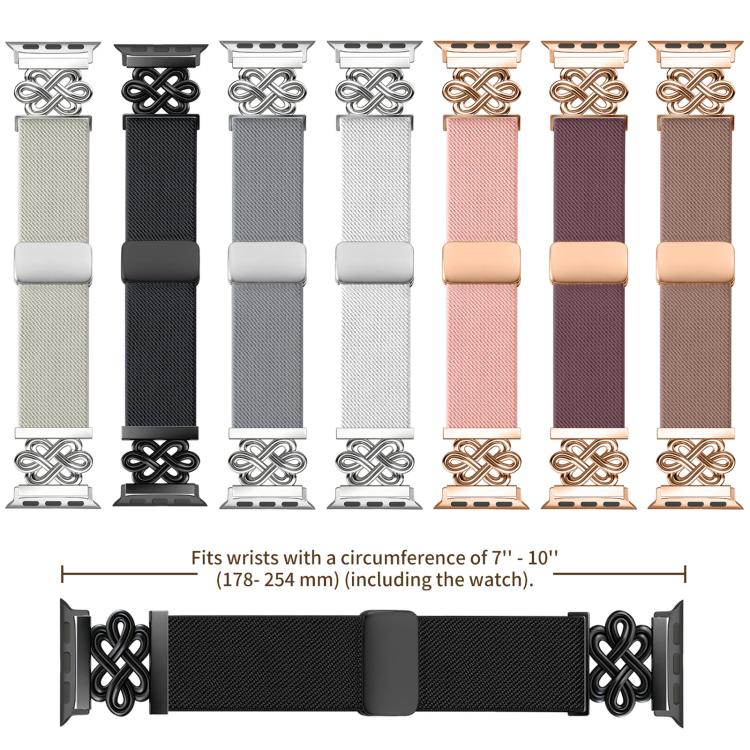 Pulseira de Relógio xDfind com Fecho Magnético em Nylon Trançado Nó Chinês, Para Apple Watch 42 / 44 / 45 / 46 / 49mm, Para Apple Watch 38 / 40 / 41 / S11 42mm