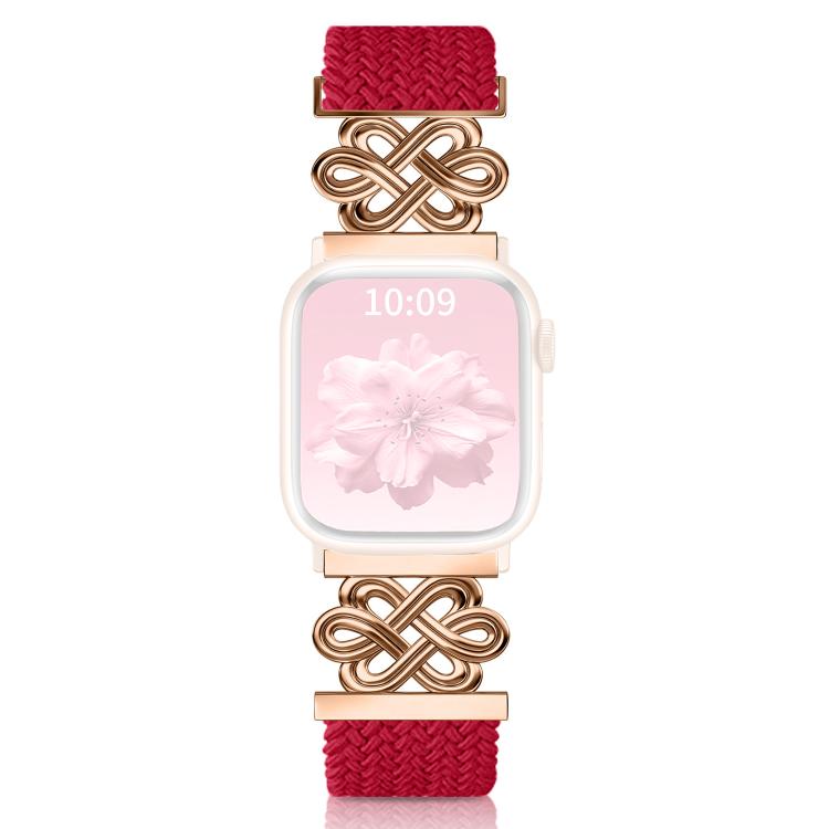 Pulseira de Relógio xDfind com Fecho Magnético em Nylon Trançado Nó Chinês Arco-íris, Para Apple Watch 42 / 44 / 45 / 46 / 49mm, Para Apple Watch 38 / 40 / 41 / S11 42mm