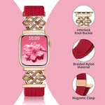 Pulseira de Relógio xDfind com Fecho Magnético em Nylon Trançado Nó Chinês Arco-íris, Para Apple Watch 42 / 44 / 45 / 46 / 49mm, Para Apple Watch 38 / 40 / 41 / S11 42mm