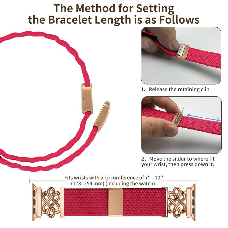 Pulseira de Relógio xDfind com Fecho Magnético em Nylon Trançado Nó Chinês Arco-íris, Para Apple Watch 42 / 44 / 45 / 46 / 49mm, Para Apple Watch 38 / 40 / 41 / S11 42mm