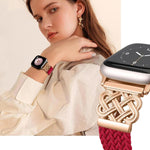Pulseira de Relógio xDfind com Fecho Magnético em Nylon Trançado Nó Chinês Arco-íris, Para Apple Watch 42 / 44 / 45 / 46 / 49mm, Para Apple Watch 38 / 40 / 41 / S11 42mm