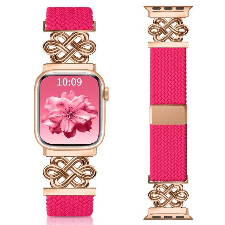 Pulseira de Relógio xDfind com Fecho Magnético em Nylon Trançado Nó Chinês Arco-íris, Para Apple Watch 42 / 44 / 45 / 46 / 49mm, Para Apple Watch 38 / 40 / 41 / S11 42mm