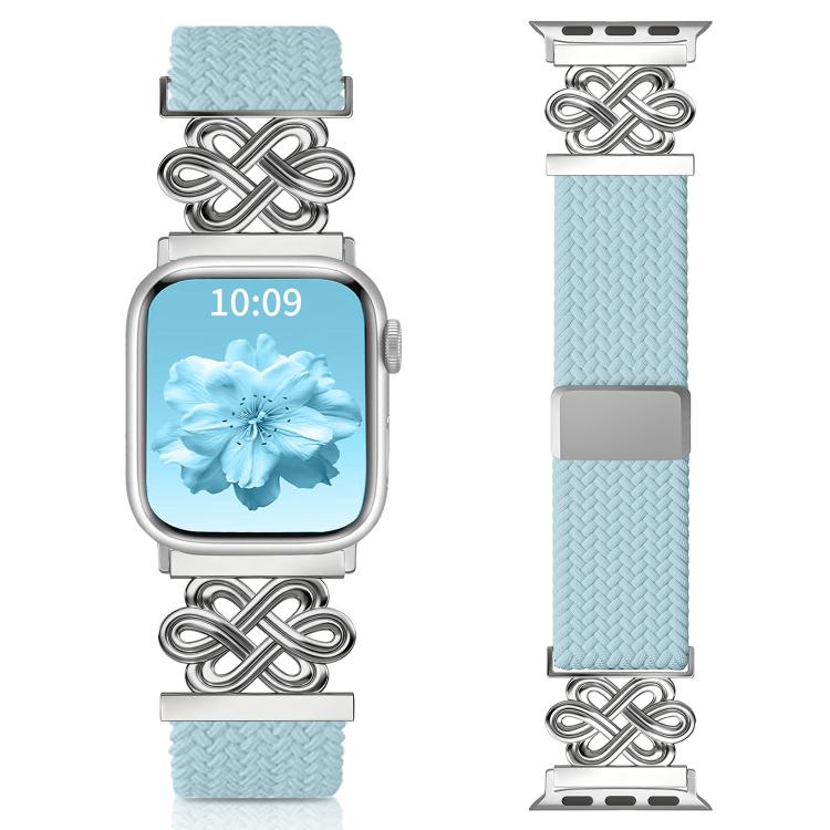 Pulseira de Relógio xDfind com Fecho Magnético em Nylon Trançado Nó Chinês Arco-íris, Para Apple Watch 42 / 44 / 45 / 46 / 49mm, Para Apple Watch 38 / 40 / 41 / S11 42mm