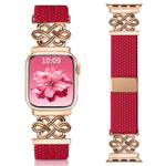 Pulseira de Relógio xDfind com Fecho Magnético em Nylon Trançado Nó Chinês Arco-íris, Para Apple Watch 42 / 44 / 45 / 46 / 49mm, Para Apple Watch 38 / 40 / 41 / S11 42mm
