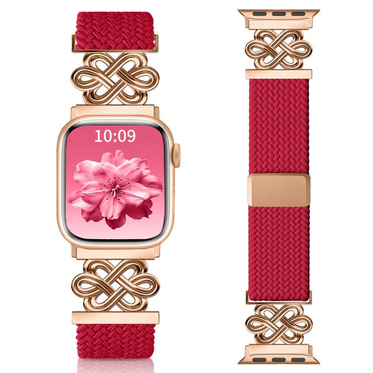 Pulseira de Relógio xDfind com Fecho Magnético em Nylon Trançado Nó Chinês Arco-íris, Para Apple Watch 42 / 44 / 45 / 46 / 49mm, Para Apple Watch 38 / 40 / 41 / S11 42mm