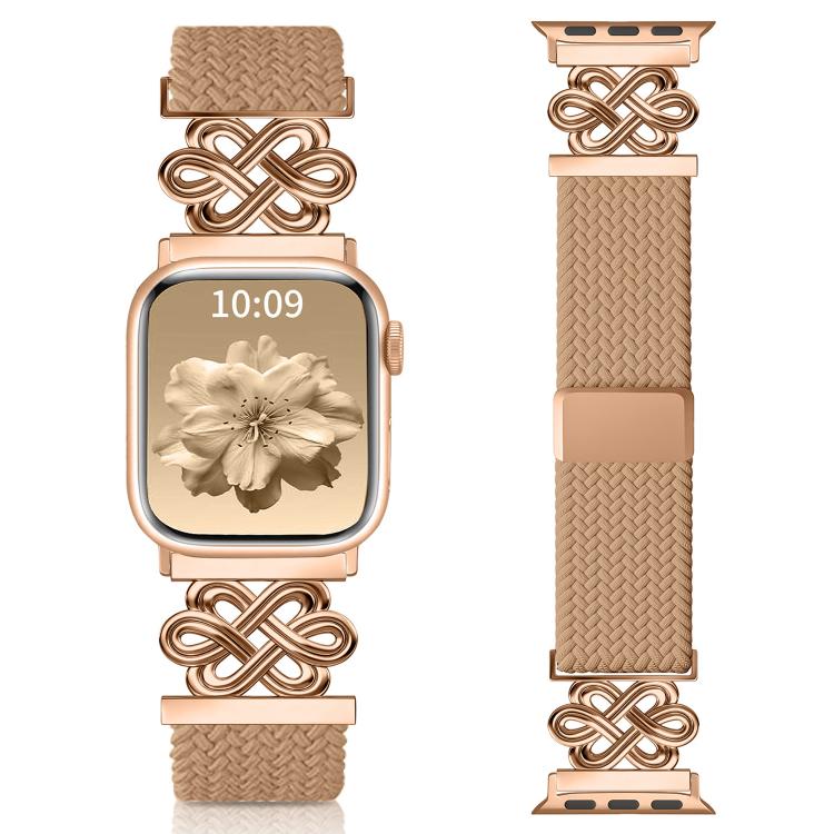 Pulseira de Relógio xDfind com Fecho Magnético em Nylon Trançado Nó Chinês Arco-íris, Para Apple Watch 42 / 44 / 45 / 46 / 49mm, Para Apple Watch 38 / 40 / 41 / S11 42mm