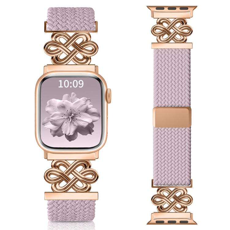 Pulseira de Relógio xDfind com Fecho Magnético em Nylon Trançado Nó Chinês Arco-íris, Para Apple Watch 42 / 44 / 45 / 46 / 49mm, Para Apple Watch 38 / 40 / 41 / S11 42mm