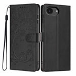 Capa de telemóvel em pele vegana com relevo de gato na árvore e fecho de aba, Para iPhone 17e / 16e, Para iPhone 17 Pro Max, Para iPhone 17 Pro, Para iPhone 17, Para iPhone Air, Para iPhone 16 Pro Max