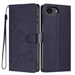 Capa de telemóvel em pele vegana com relevo de gato na árvore e fecho de aba, Para iPhone 17e / 16e, Para iPhone 17 Pro Max, Para iPhone 17 Pro, Para iPhone 17, Para iPhone Air, Para iPhone 16 Pro Max