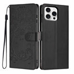Capa de telemóvel em pele vegana com relevo de gato na árvore e fecho de aba, Para iPhone 16 Pro, Para iPhone 16 Plus, Para iPhone 16, Para iPhone 15 Pro Max, Para iPhone 15 Pro, Para iPhone 15 Plus