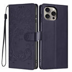 Capa de telemóvel em pele vegana com relevo de gato na árvore e fecho de aba, Para iPhone 16 Pro, Para iPhone 16 Plus, Para iPhone 16, Para iPhone 15 Pro Max, Para iPhone 15 Pro, Para iPhone 15 Plus