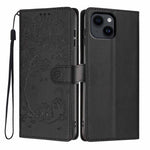 Capa de telefone em pele vegana com relevo de gato na árvore e fecho de aba, para iPhone 15, para iPhone 14 Plus, para iPhone 14, para iPhone 14 Pro, para iPhone 14 Pro Max, para iPhone 13 Pro Max