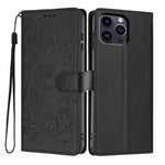 Capa de telefone em pele vegana com relevo de gato na árvore e fecho de aba, para iPhone 15, para iPhone 14 Plus, para iPhone 14, para iPhone 14 Pro, para iPhone 14 Pro Max, para iPhone 13 Pro Max