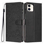 Capa de telefone em pele vegana com relevo de gato na árvore e fecho de aba, para iPhone 11 Pro