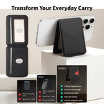 ESEBLE S2 Suporte para Cartões de Telemóvel Magnético com Textura de Couro Sintético RFID