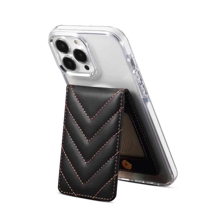 ESEBLE Adhesive Style Rhombic Texture Folding RFID Mobile Phone Card Slots Holder