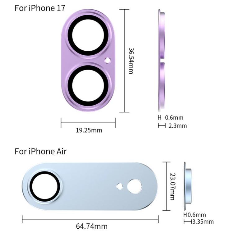 XDcase 5pcs Filme de Anel Metálico Fosco Armor de Cobertura Total para Lente da Câmara, Para iPhone 17