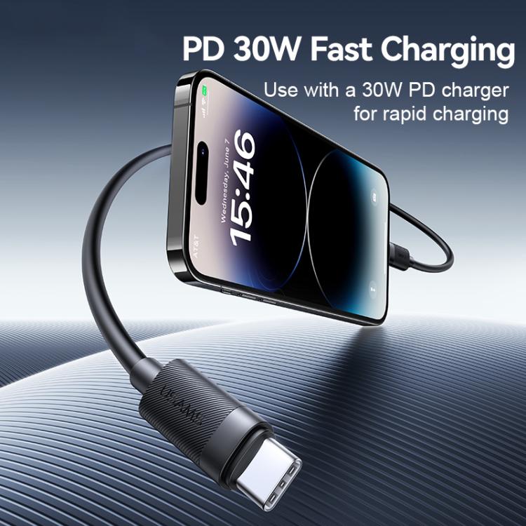 Cabo de Dados de Carregamento Rápido PD30W USAMS SJ781 USB-C / Tipo-C para 8 Pinos, 1m