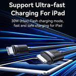 Cabo de Dados de Carregamento Rápido PD30W USAMS SJ781 USB-C / Tipo-C para 8 Pinos, 1m