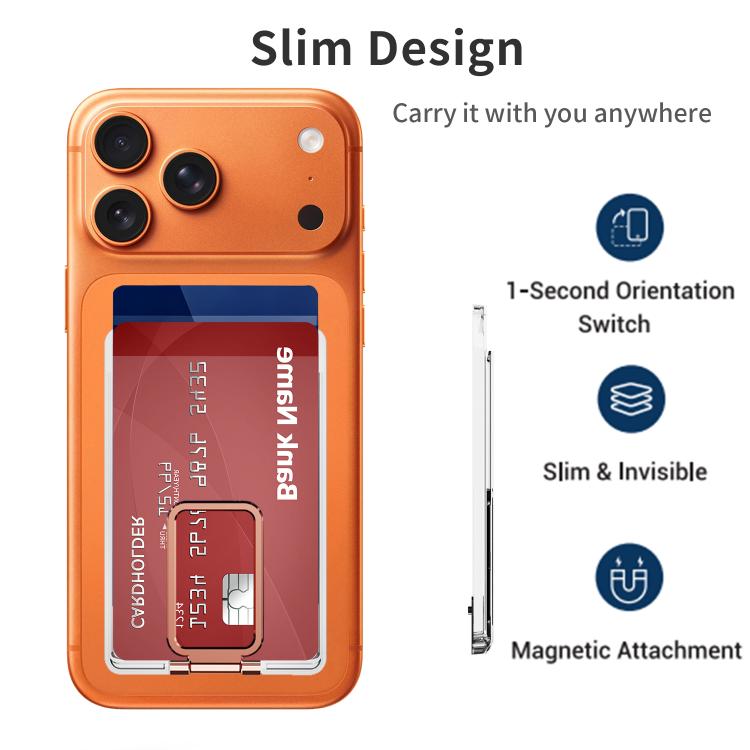 XDcase Slot Magnético para Cartão com Suporte para iPhone / Galaxy & Mais