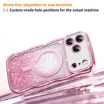 Capa de telemóvel magnética em TPU com moldura ondulada, estrela, diamante e eletrochapado com glitter, Para iPhone 17 Pro Max, Para iPhone 17 Pro, Para iPhone 17, Para iPhone 16 Pro Max, Para iPhone 16 Pro, Para iPhone 16