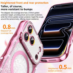Capa de telemóvel magnética em TPU com moldura ondulada, estrela, diamante e eletrochapado com glitter, Para iPhone 17 Pro Max, Para iPhone 17 Pro, Para iPhone 17, Para iPhone 16 Pro Max, Para iPhone 16 Pro, Para iPhone 16