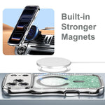Capa de telemóvel magnética em TPU com moldura ondulada, estrela, diamante e eletrochapado com glitter, Para iPhone 17 Pro Max, Para iPhone 17 Pro, Para iPhone 17, Para iPhone 16 Pro Max, Para iPhone 16 Pro, Para iPhone 16
