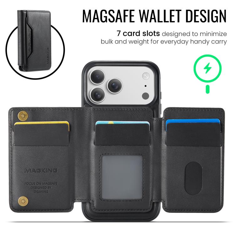 Capa de telemóvel destacável MAGKING K3 Series MagSafe RFID K3 Pro com bolsa para cartões, Para iPhone 17 Pro Max, Para iPhone 17 Pro, Para iPhone Air
