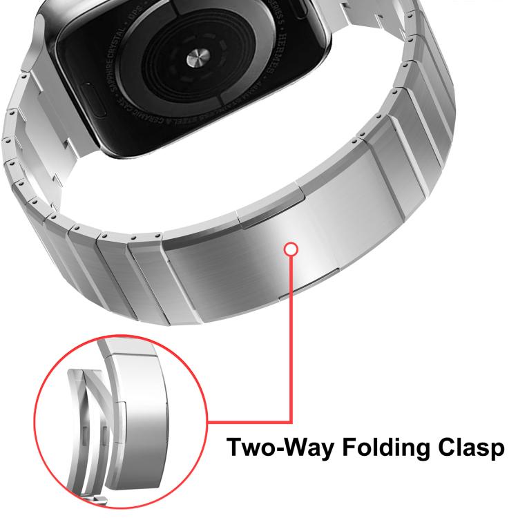 Pulseira de Relógio em Liga de Titânio com Fecho Dobradiço de Uma Conta, Para Apple Watch 46mm / 49mm / 45mm / 44mm, Para Apple Watch 42mm / 41mm / 40mm / 38mm