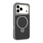 Capa de telemóvel com suporte MagSafe 360 em textura de fibra de carbono, Para iPhone 17 Pro Max