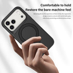 Capa de telemóvel com suporte MagSafe 360 em textura de fibra de carbono, Para iPhone 17 Pro Max