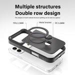 Capa de telemóvel com suporte MagSafe 360 em textura de fibra de carbono, Para iPhone 17 Pro Max