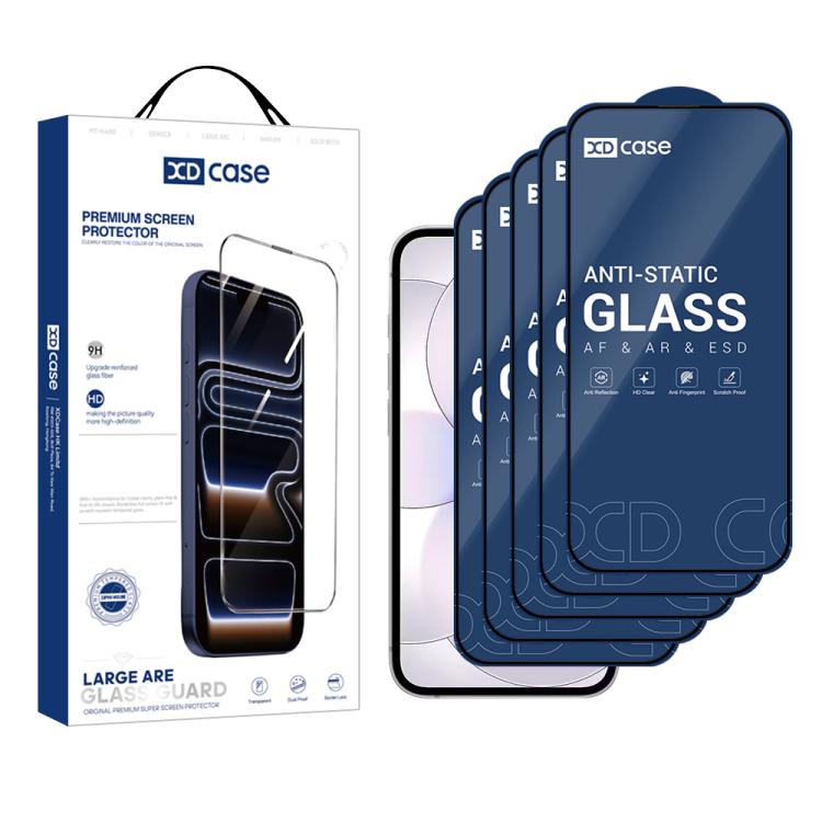XDcase 5pcs / Pacote Filme de Vidro Temperado HD com Serigrafia, Para iPhone 17e / 16e, Para iPhone 17 Pro Max, Para iPhone 17 Pro, Para iPhone 17, Para iPhone Air, Para iPhone 16 Pro Max, Para iPhone 16 Pro, Para iPhone 16 Plus, Para iPhone 16
