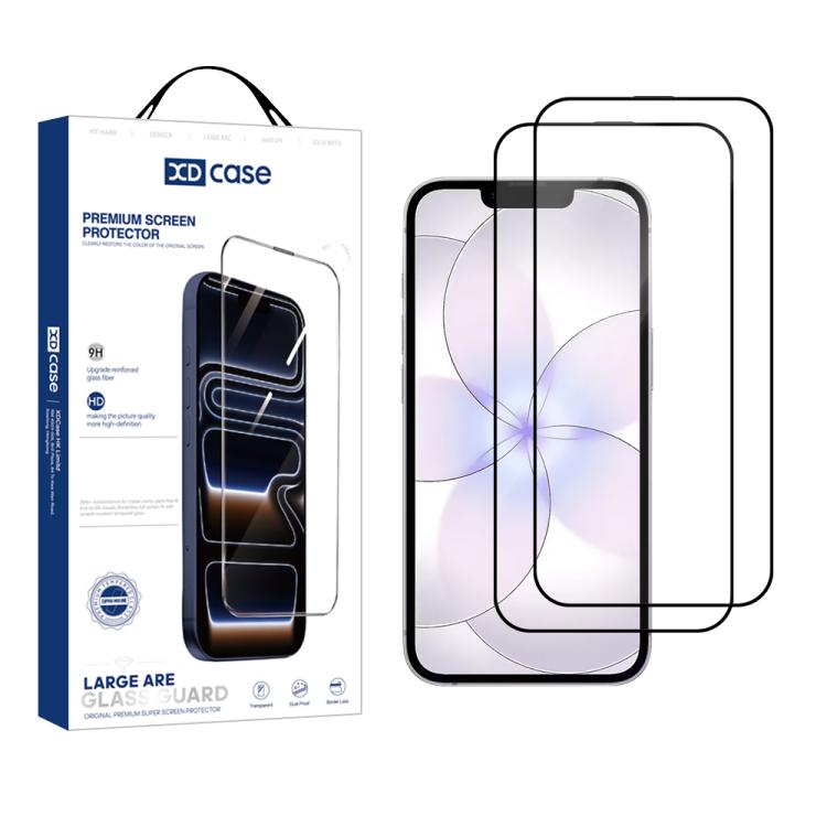 XDcase 2pcs / Pacote Filme de Vidro Temperado HD com Serigrafia, Para iPhone 17e / 16e, Para iPhone 17 Pro Max, Para iPhone 17 Pro, Para iPhone 17, Para iPhone Air, Para iPhone 16 Pro Max, Para iPhone 16 Pro, Para iPhone 16 Plus, Para iPhone 16
