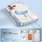 Capa de telemóvel magnética Kemeng em PC transparente, Para iPhone 17 Pro Max, Para iPhone 17 Pro