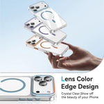 Capa de telemóvel magnética Kemeng em PC transparente, Para iPhone 17 Pro Max, Para iPhone 17 Pro